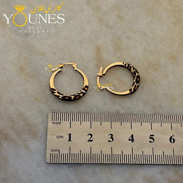 گوشواره طلا حلقه ای پلنگی
